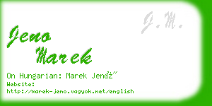 jeno marek business card